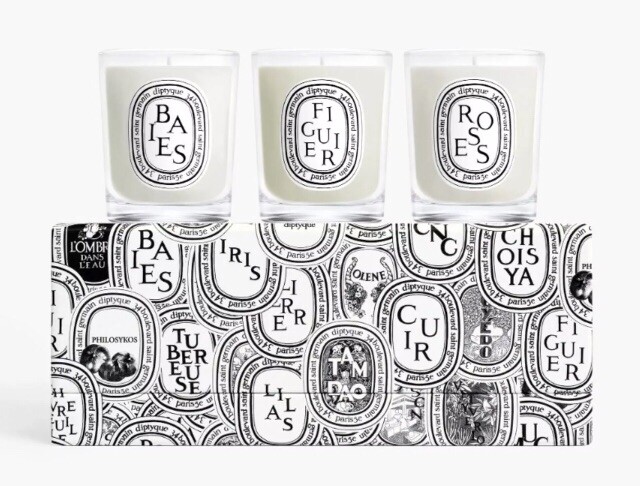 DIPTYQUE Baies Roses & Figuier Scented Candle 3 Piece Set 70 g SEE DETAILS