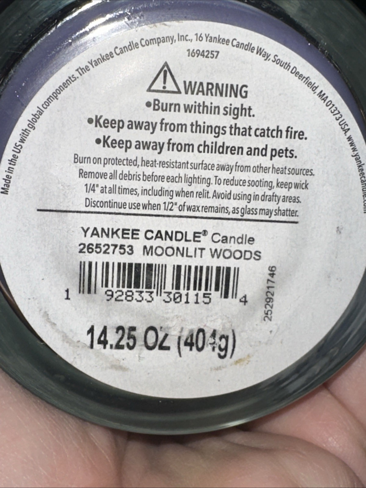 LOT OF 2-NEW-Yankee Candle MOONLIT WOODS Large 14.25oz. FREE SHIPPING