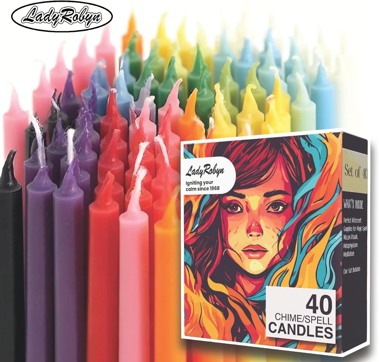 Classic Round Spell Candles – 40 Count Unscented, Perfect for Every Occasion