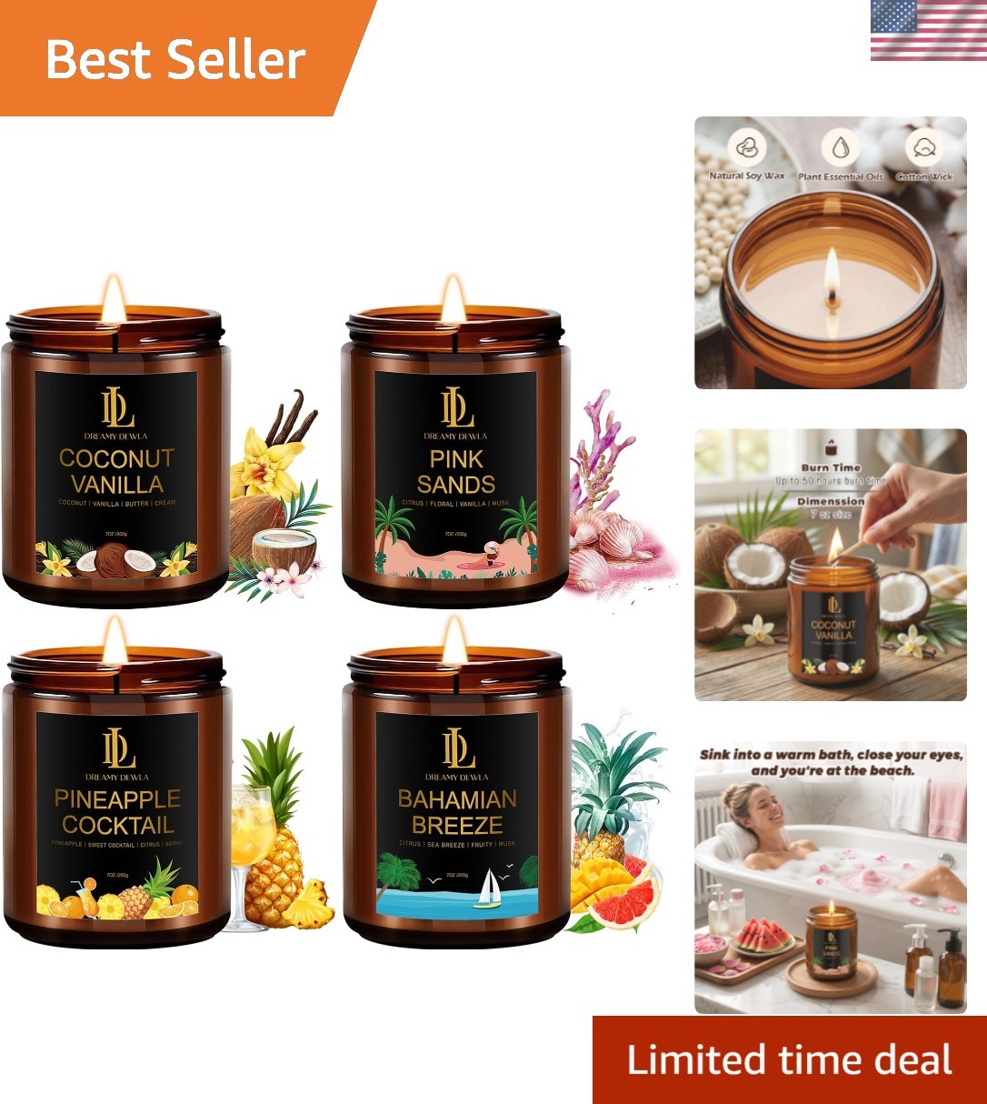 Scented Candles Set, 4 Pack Soy Candles for Home Scented, Candle Gifts for Wo…