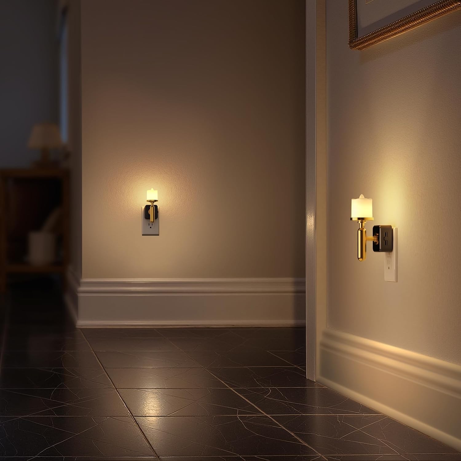 Versatile Flameless Night Light with Dusk to Dawn Sensor – 3000K Soft White