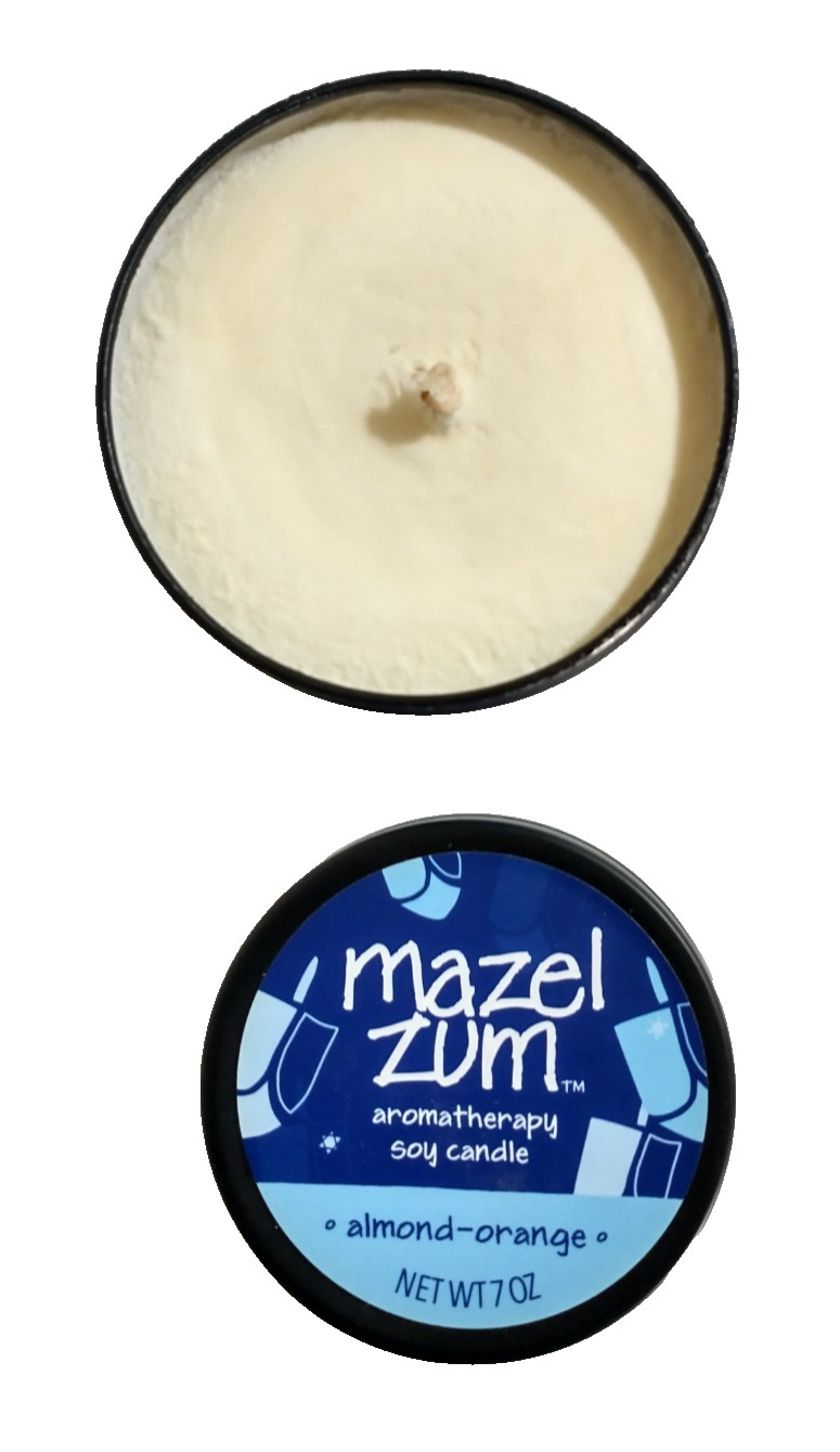 New HTF Discontinued – ZUM – Almond – Orange 7 oz. – Aromatherapy Soy Tin Candle