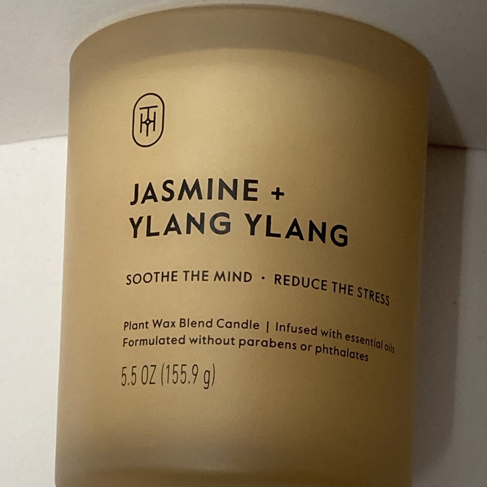 Threshold 5.5oz Jasmine & Ylang Ylang 1 Wick Scented Candle Plant Wax Essen Oil