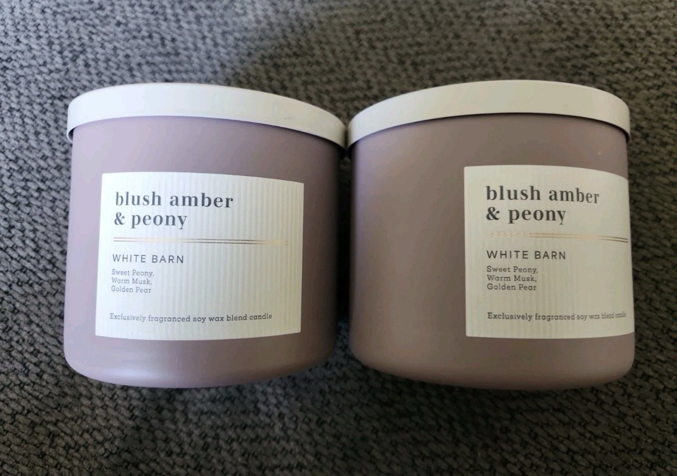 LOT OF 2 BATH & BODY WORKS BLUSH AMBER & PEONY 3-WICK CANDLE 14.5 OZ FREE SHIP