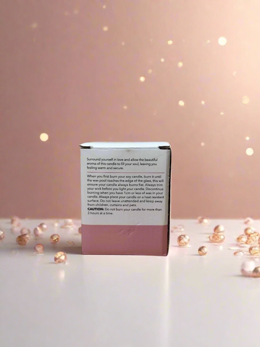 Pink & Champagne 100% Soy, Eco Friendly,35 hours burning time,160g-Free Shipping