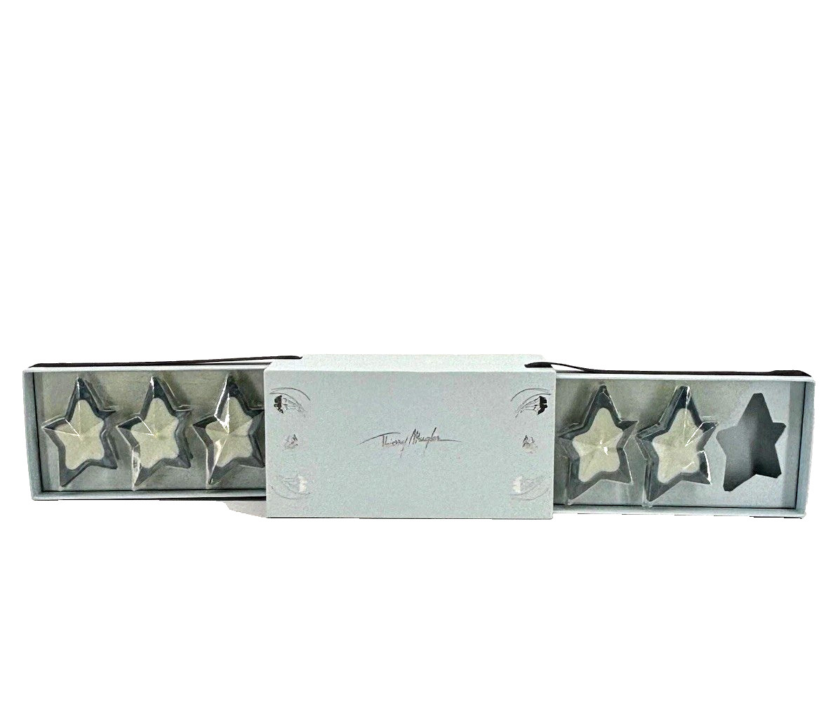 Thierry Mugler Set Of 5 Angel Star Shaped Glass 2” Mini Scented Candles NIB