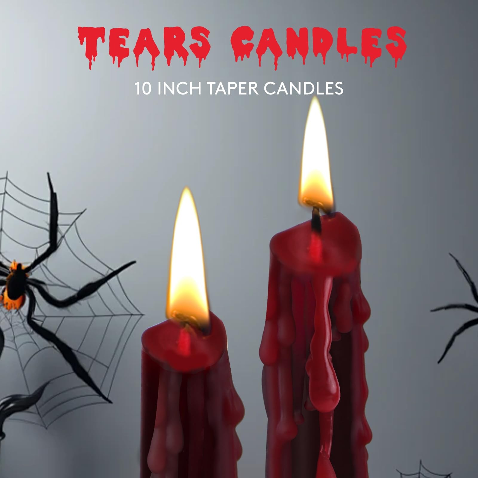 10 inch Bleeding Taper Candles for Mantel Halloween Party, 6 PCS