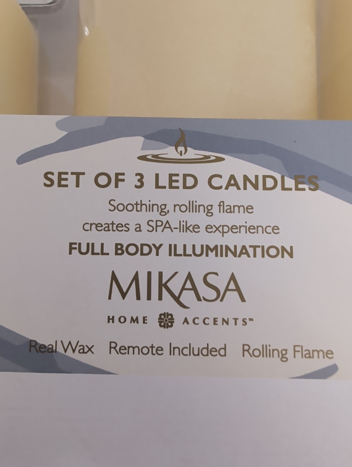 Set of 3 Real Wax Flameless LED Light Candles Remote Included
