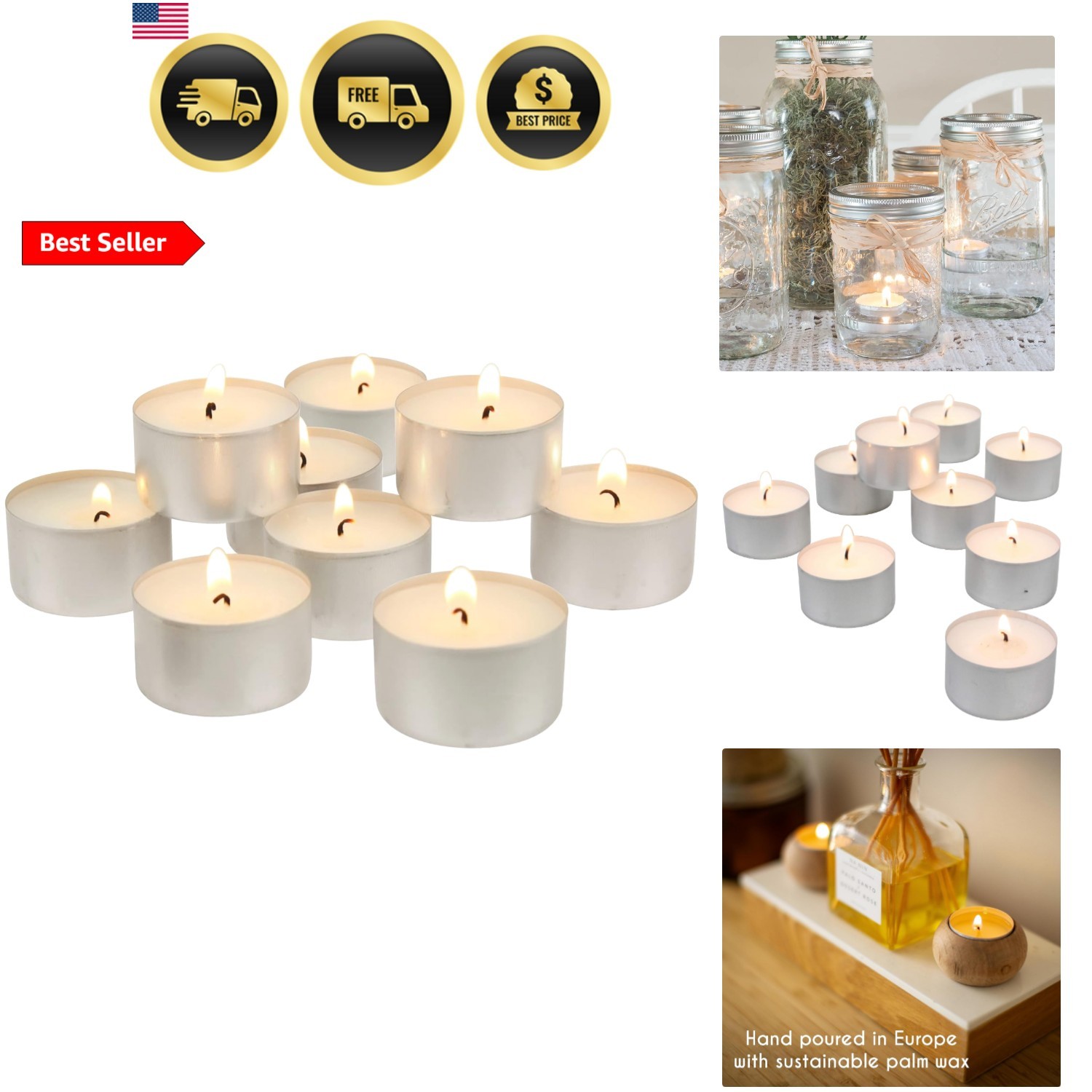 Unscented Long Burning White Tealight Candles, Bulk Pack, 6-7 Hour Burn Time,…