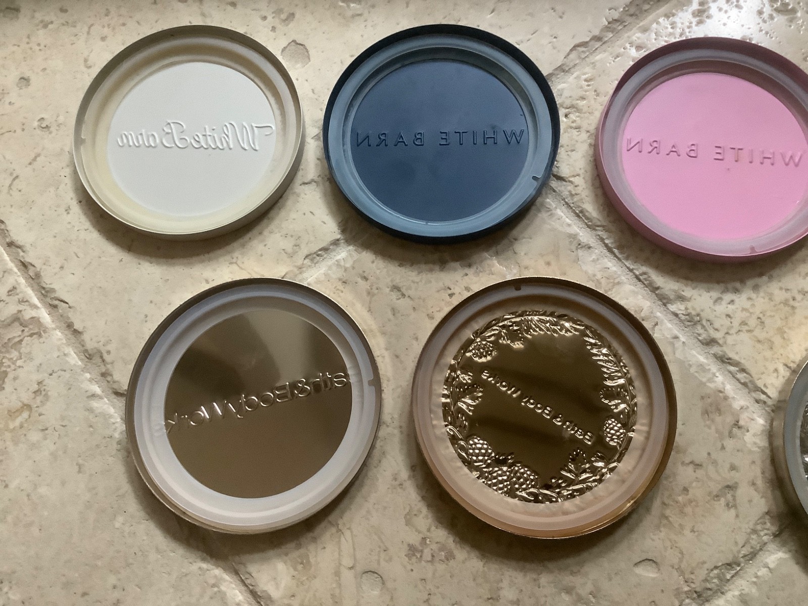 Bath & Body Works 3 Wick Candle Lids Multi Color Metal (Lids Only – Lot of 9)