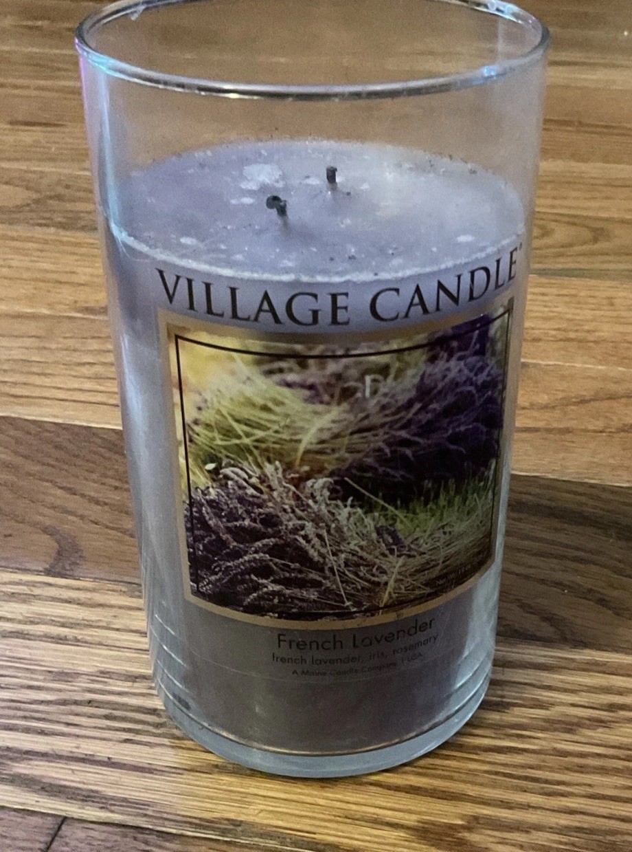 Yankee Candle French Lavender 2 Wick Burned 1 Time Jar 24 OZ 23036 Bathroom