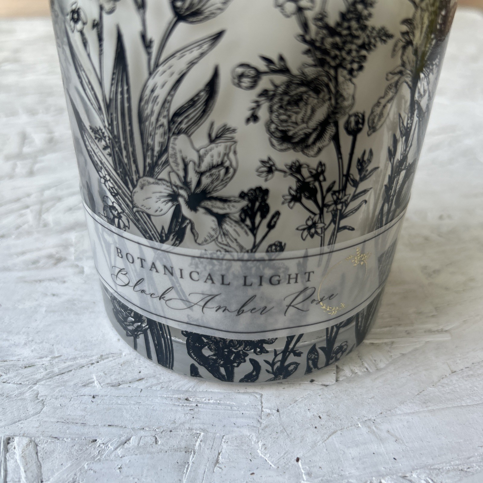 Black Amber Rose Candle By Botanical Light New / Never Used 16 Oz