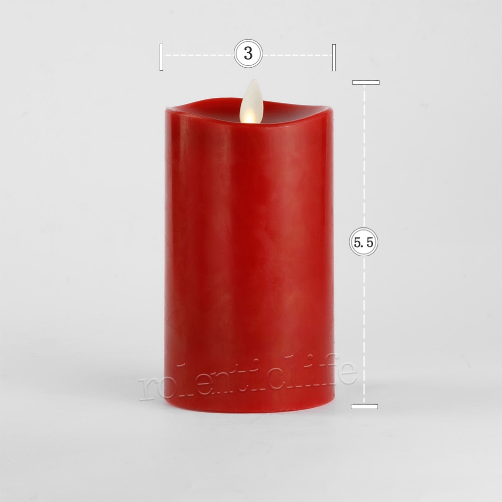 5.5″ Luminara Flameless LED Unscented Wax Battery Candles w/Remote Moving Wick