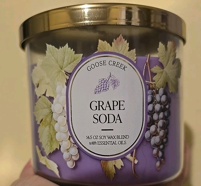 NEW Set of 3 Goose Creek Candle GRAPE SODA 🍇 BUNDLE 🍇 FULL SIZE PRODUCTS