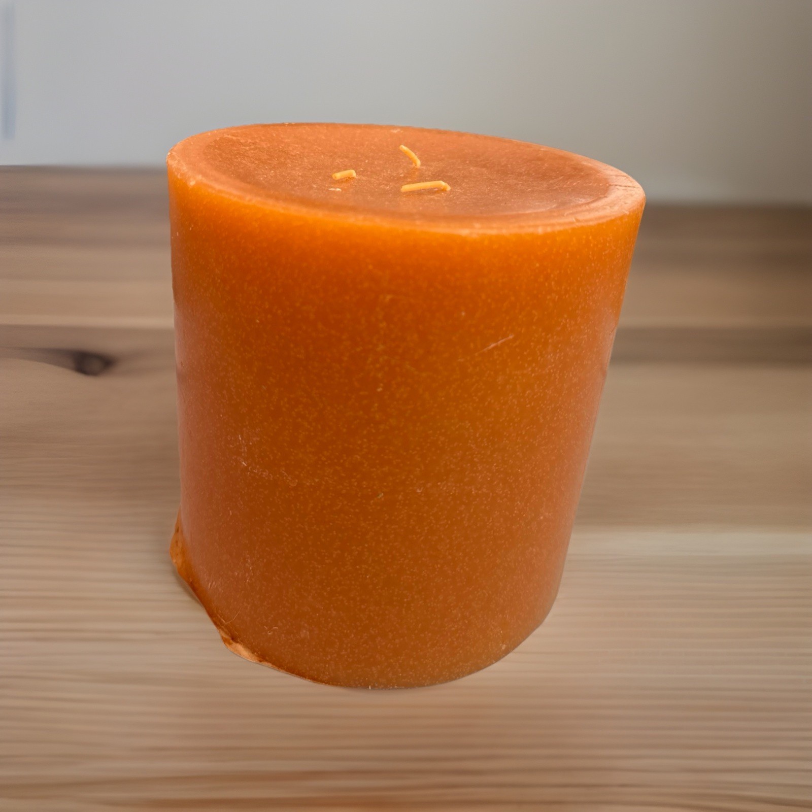 Pier One 6″ x 6″ Orange 3 Wick Pillar Candle fall