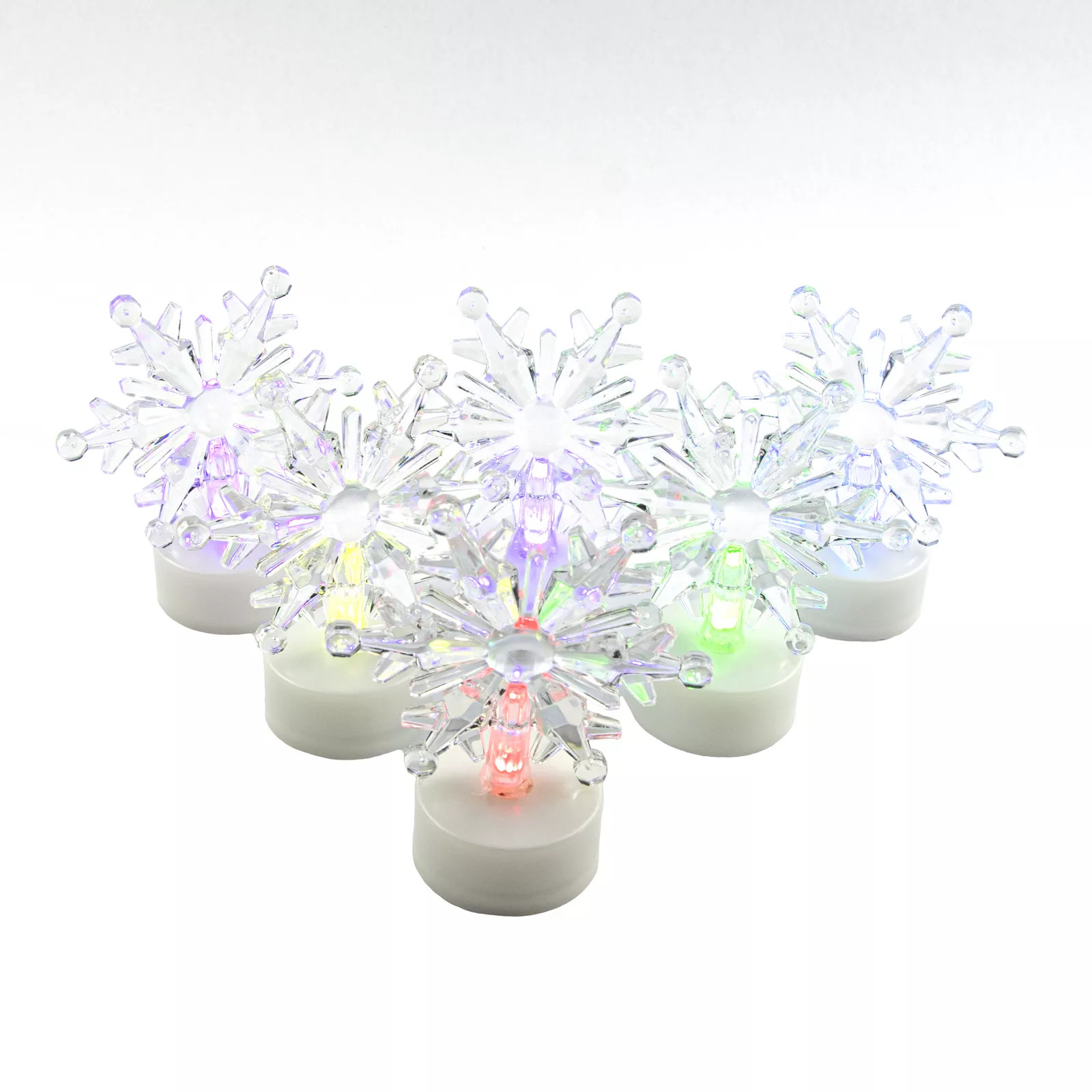 Color-Changing Snowflake Tealights, Set of 6