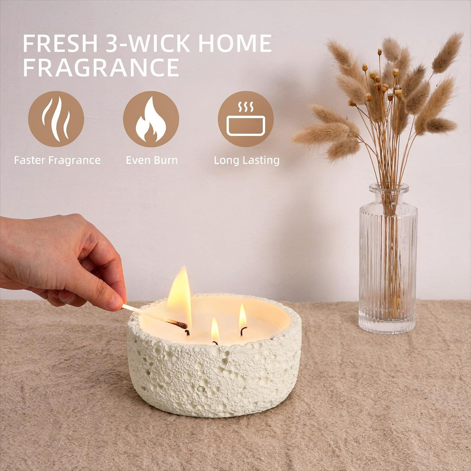 20Oz Large Scented Candle – Vanilla Dreamscape, 3 Wick Non Toxic Soy Candles for