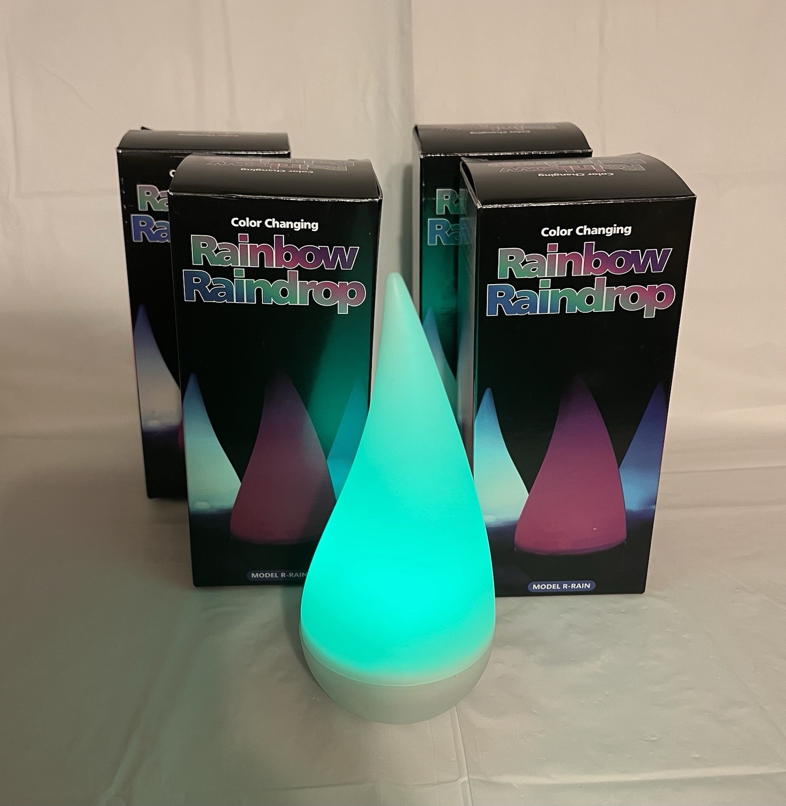 Multi Color Changing Rainbow Raindrop Light Tabletop, Party, Floats Lot Of 4