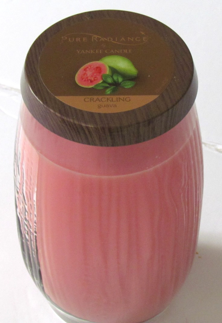 Yankee Candle Guava Pure Radiance Large 22 oz Wood Wick Oval Vase Jar HTF