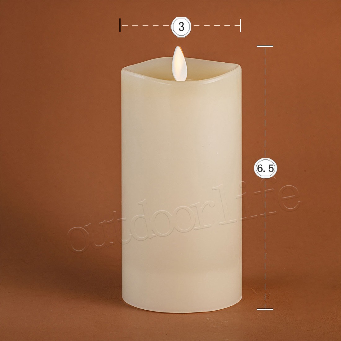 Luminara Flameless Pillar Wax Candles with Moving Wick Remote Timer Ivory 3″x6.5