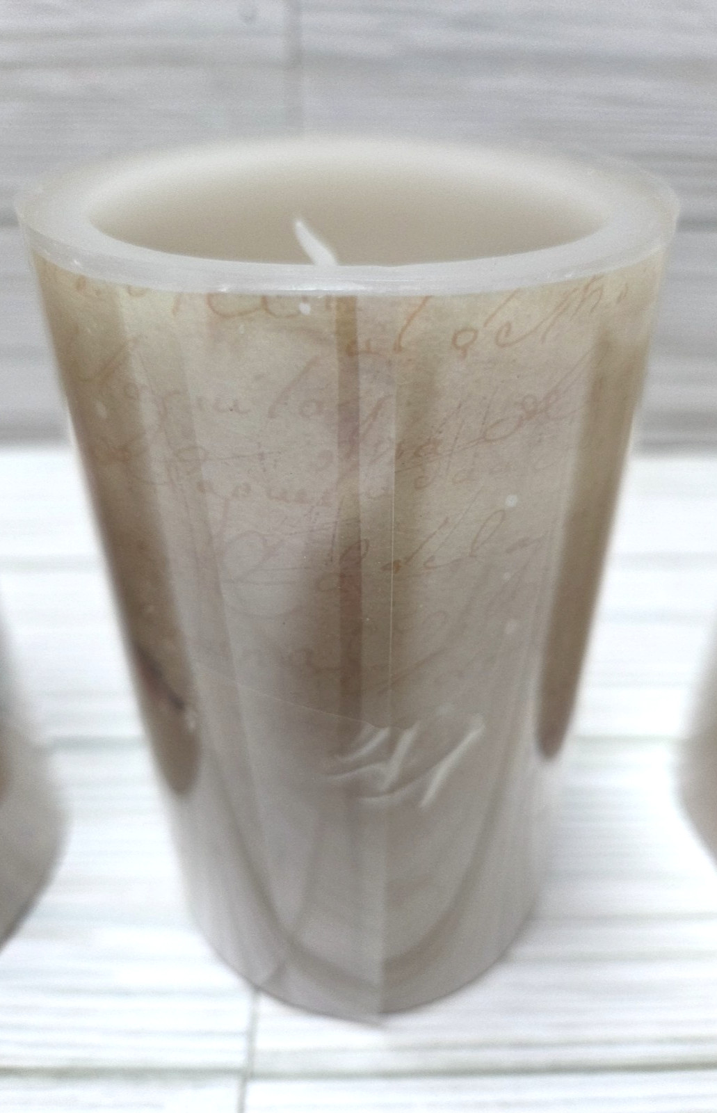 Set of 3 Candles LED Flameless Wax Pillars Cardinal Birds AAA Battery Operated
