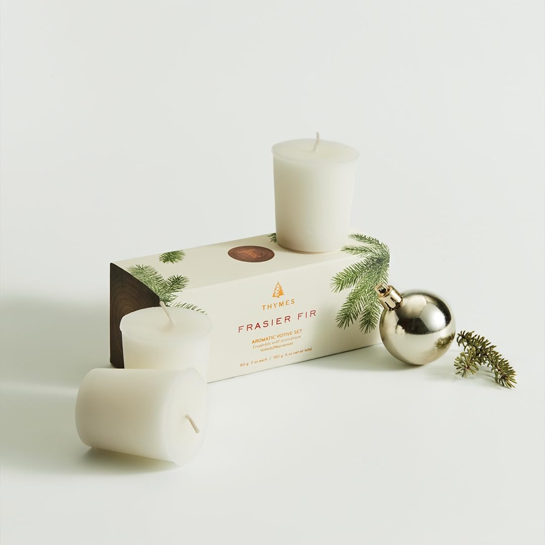 Frasier Fir Votive Candle Set of 3 – Scented Candles for Home – Luxury Home Frag