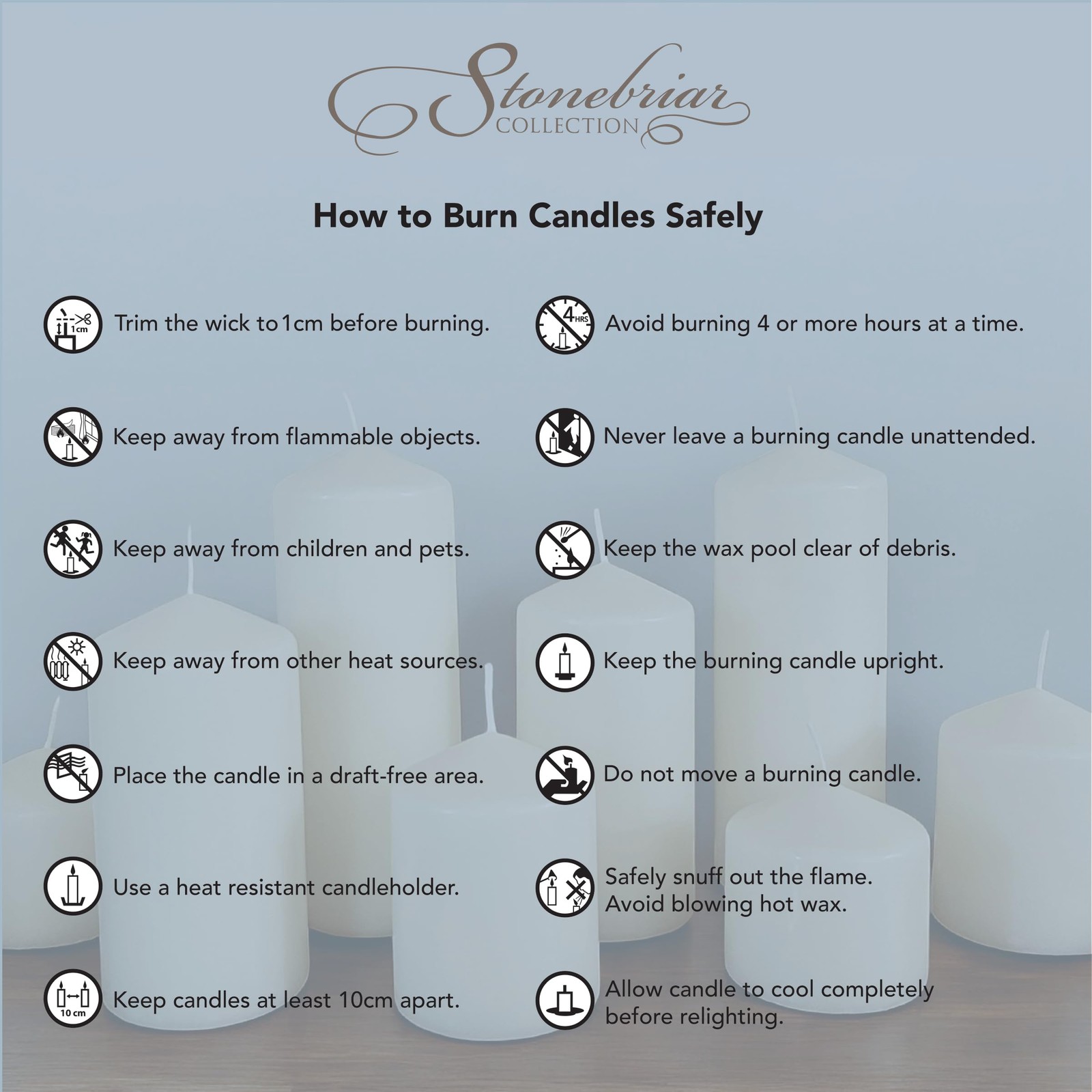 Stonebriar Unscented Pillar Candles – 65 Hour Burn Time, Long-Lasting Wax Can…