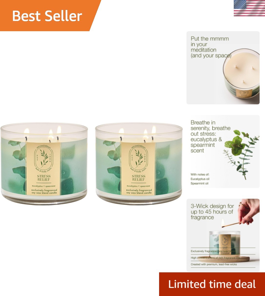 Indulge in Eucalyptus Spearmint 3-Wick Candle – Ultimate Relaxation Gift Set