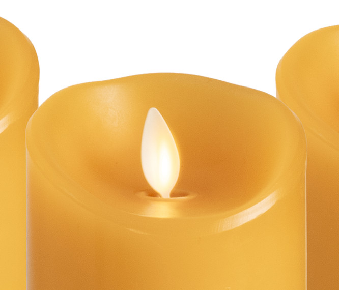 3-Pack: Luminara Flameless 4.5″ Pillar Candles with Remote