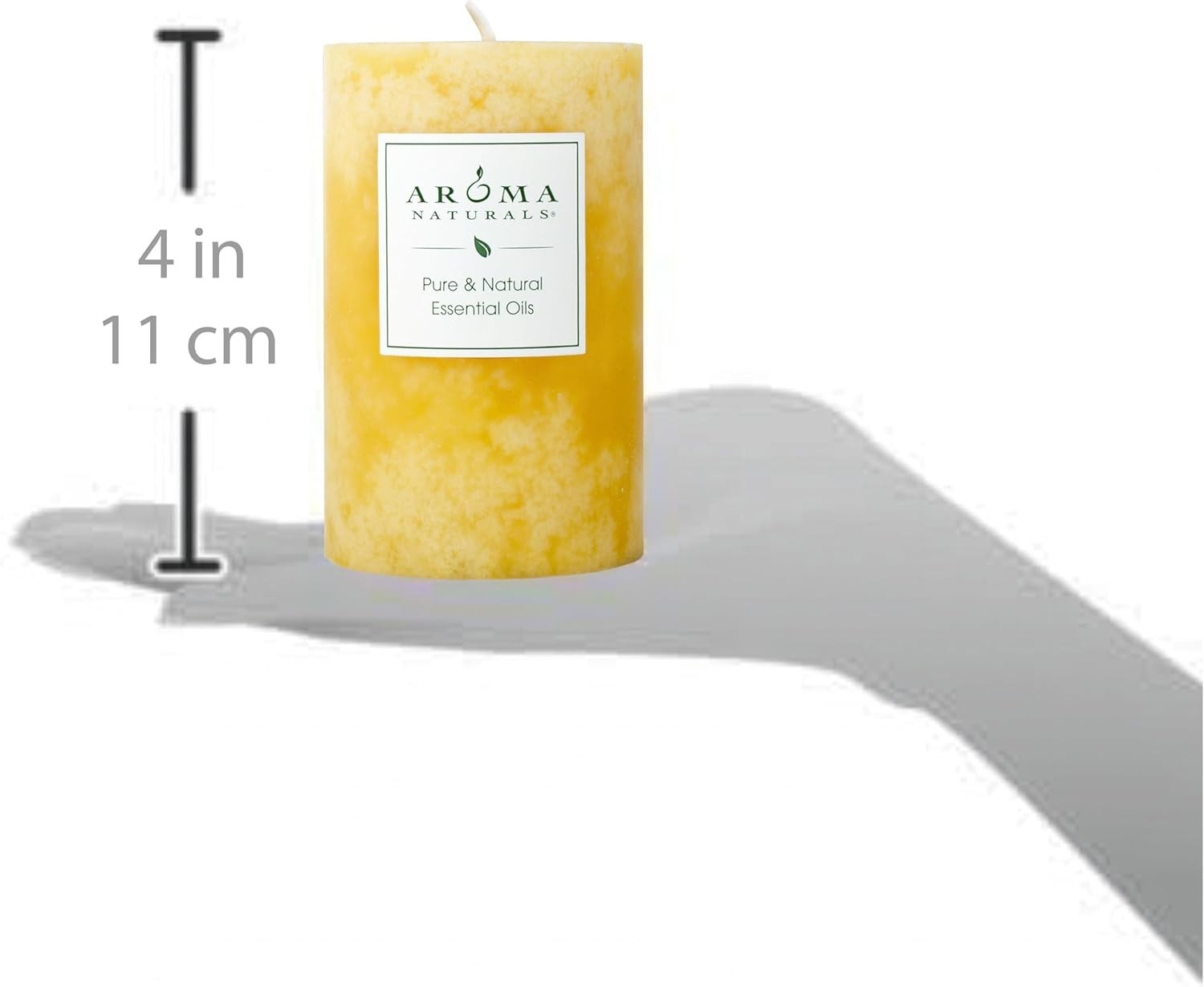 50-Hour Burn Yellow Essential Oil Candle – Orange & Lemongrass Ambiance Delight