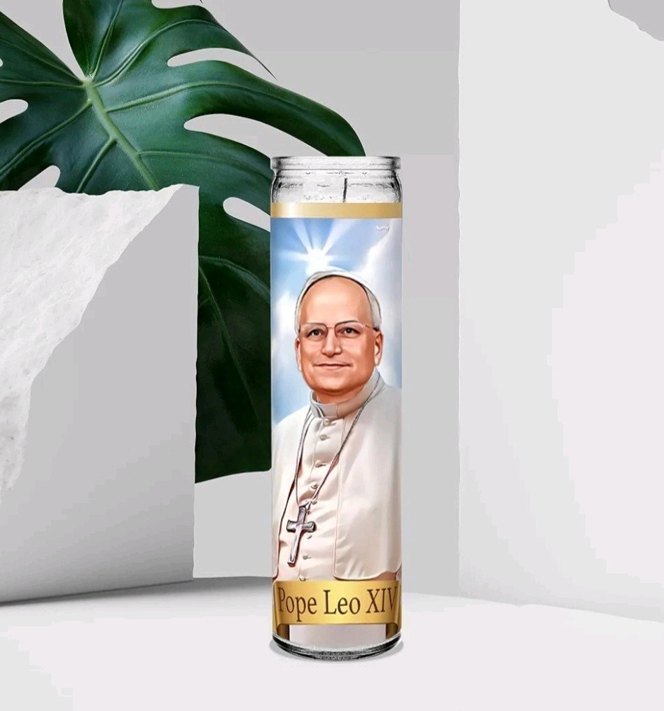 Pope Leo XIV Devotional Altar Candle with Prayer – Catholic, Prevost, Cardinal