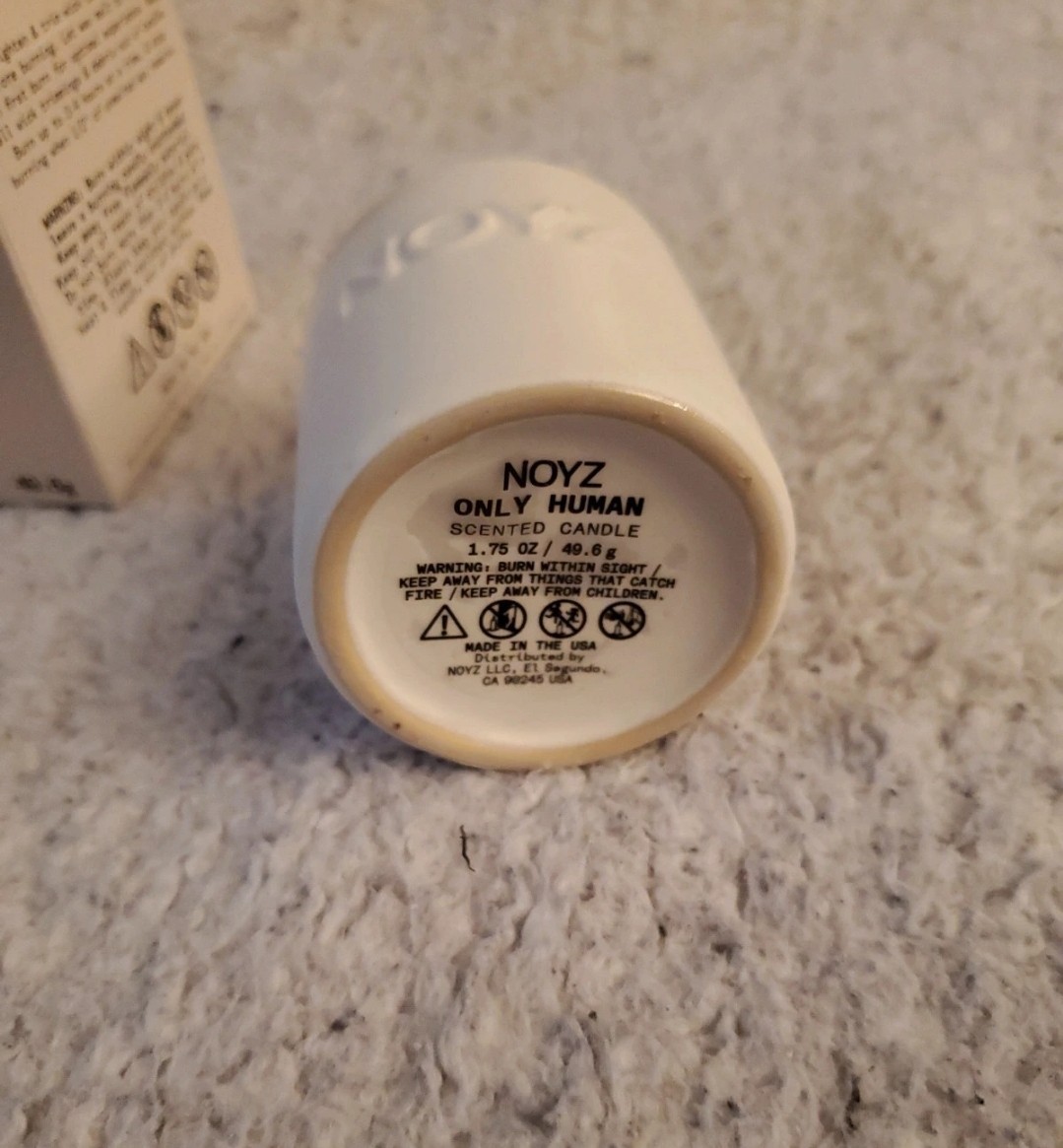 NOYZ Only Human Scented Candle White Mini Jar Single Wick 1.75 oz