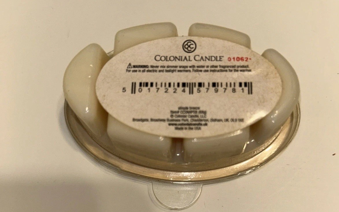 Colonial Candle Simple Breeze 2.4 oz Simmer Snaps Discontinued, Lot Of 8
