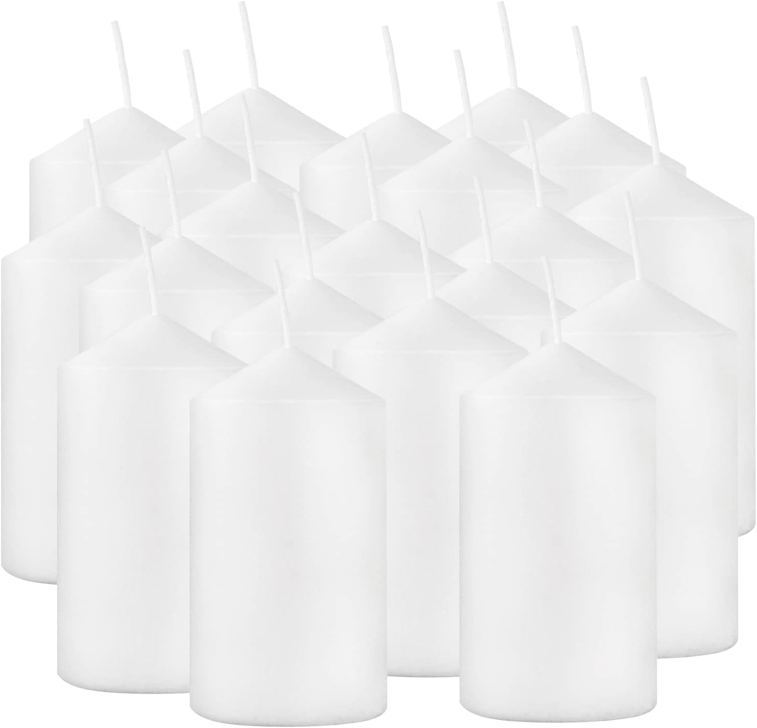 2×4 High White Pillar Candles Set of 20 Unscented. Bulk Buy. Ideal for Hallow