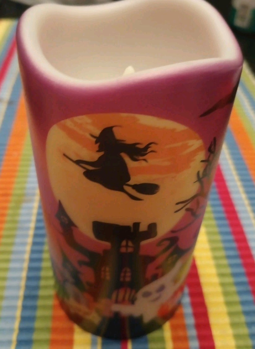 Three Pack FUN Halloween Themed Flameless Candles FRESH AAA BATTERIES INCLUDED