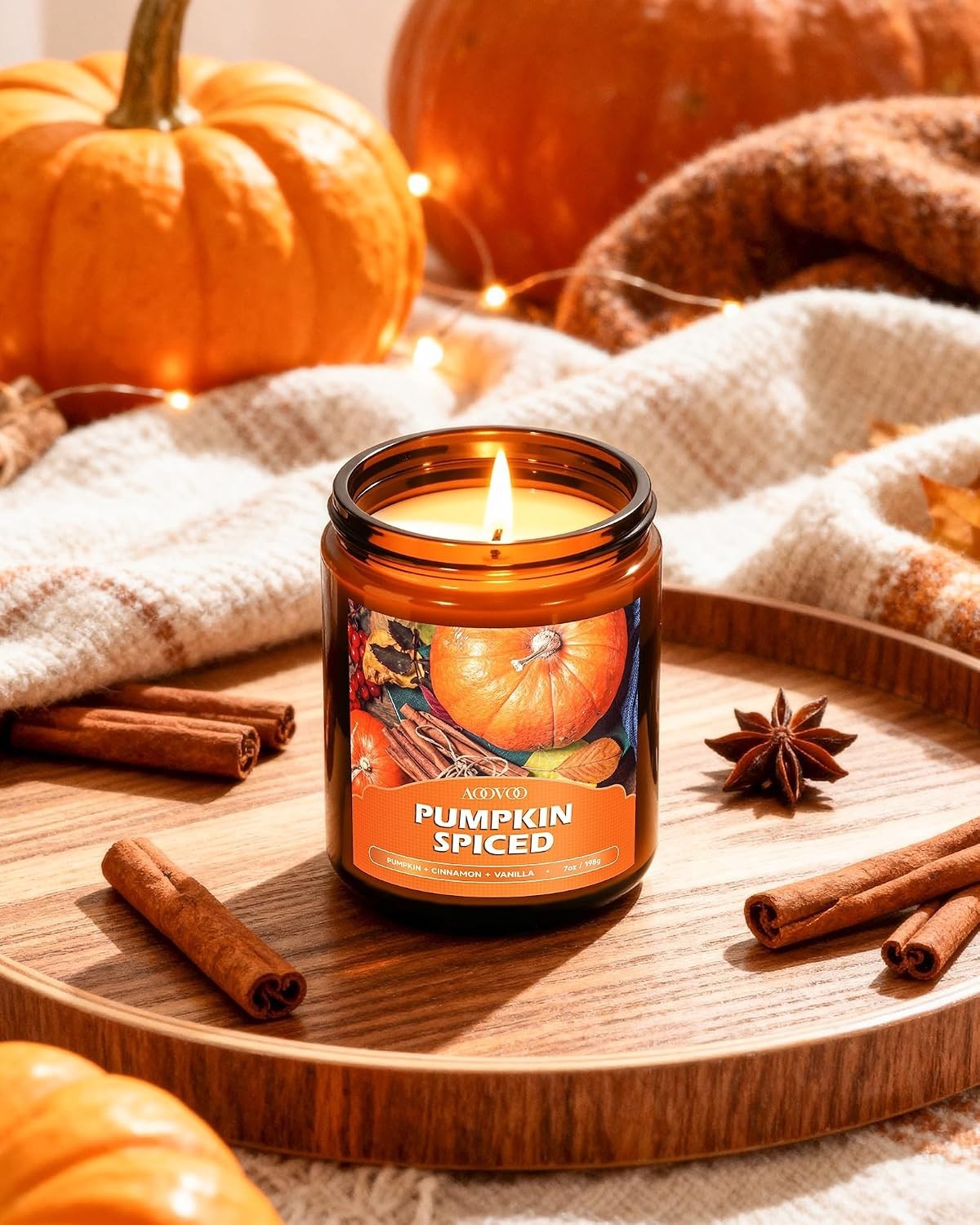 Scented Fall Candle Collection – 4 Aromatic Fragrances for Cozy Indoor Ambiance