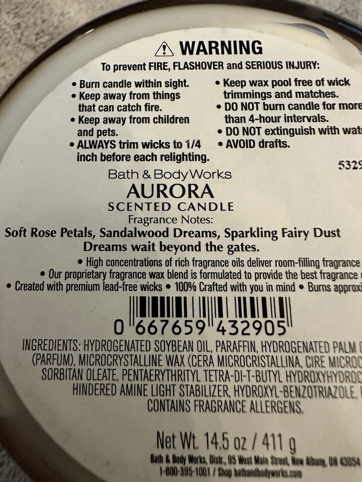 Bath & Body Works Disney Princess Crown Lid AURORA 3 Wick Candle BRAND NEW