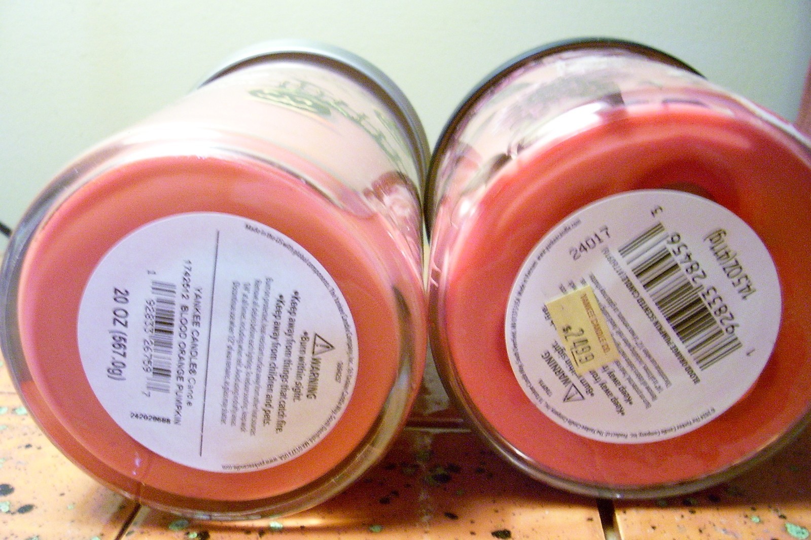 yankee candle 20oz AND 14.5oz JARS BLOOD ORANGE PUMPKIN