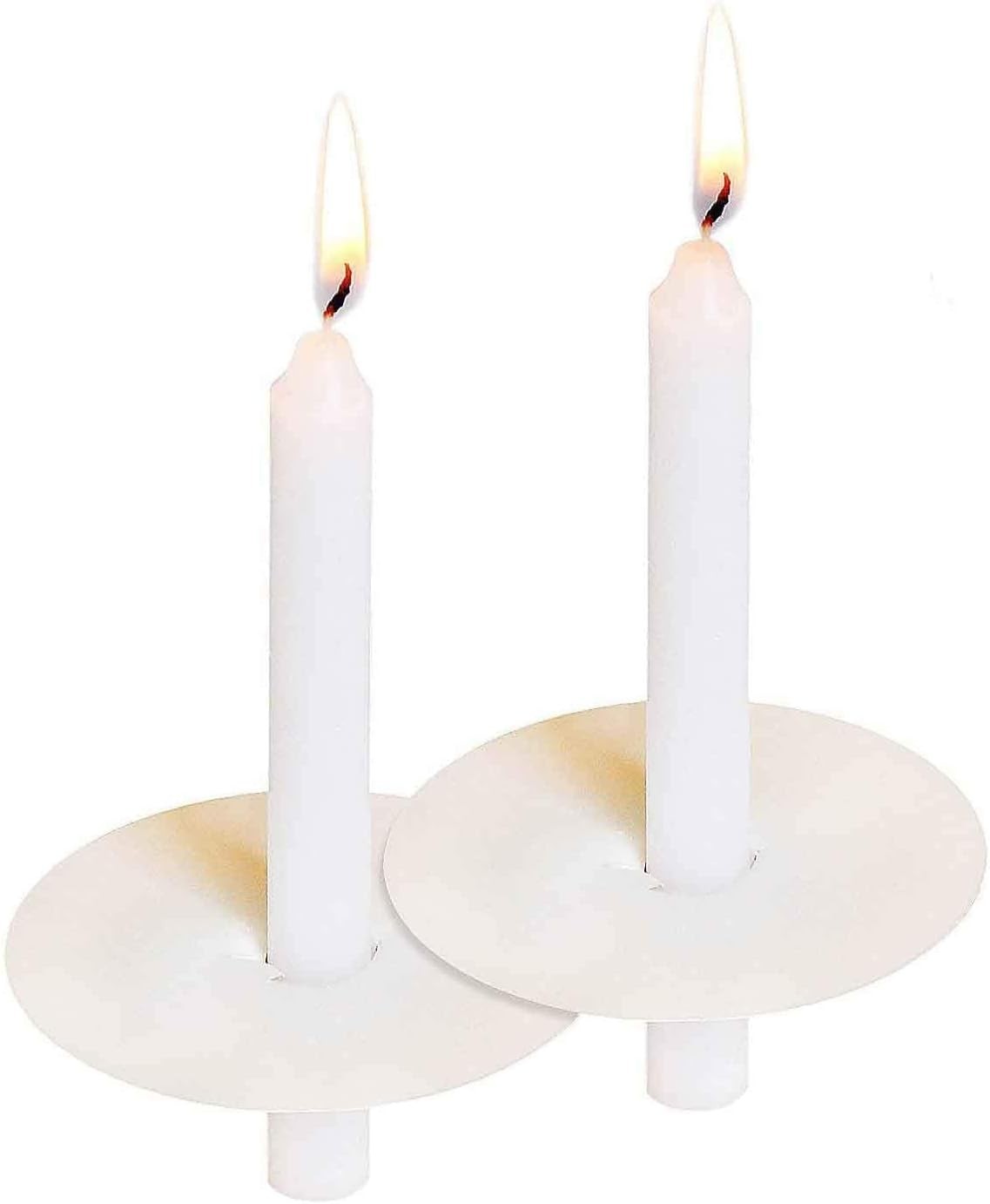 200 White Church Candles with Drip Protectors for Devotional Candlelight Vigil S