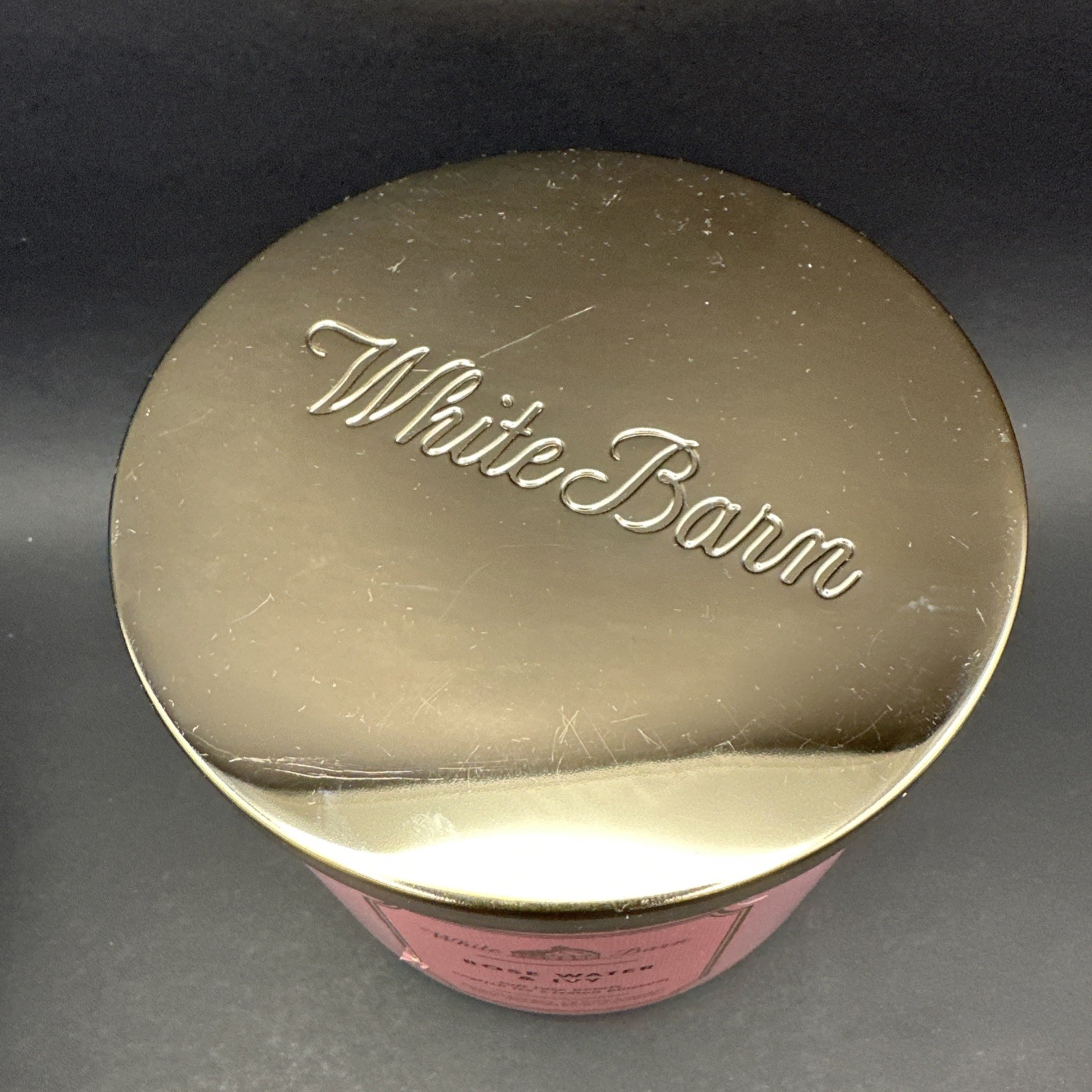 White Barn Rose Water & Ivy Scented Candle Pink Jar 3-Wick Round 14.5oz 1416