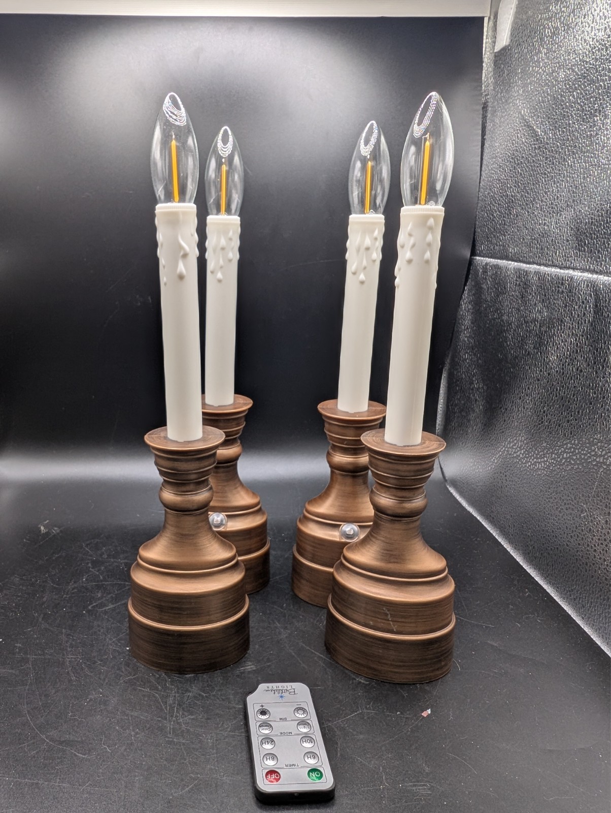 4 Bethlehem Lights LED Pure Glow Premium Cordless Window Candles By QVC