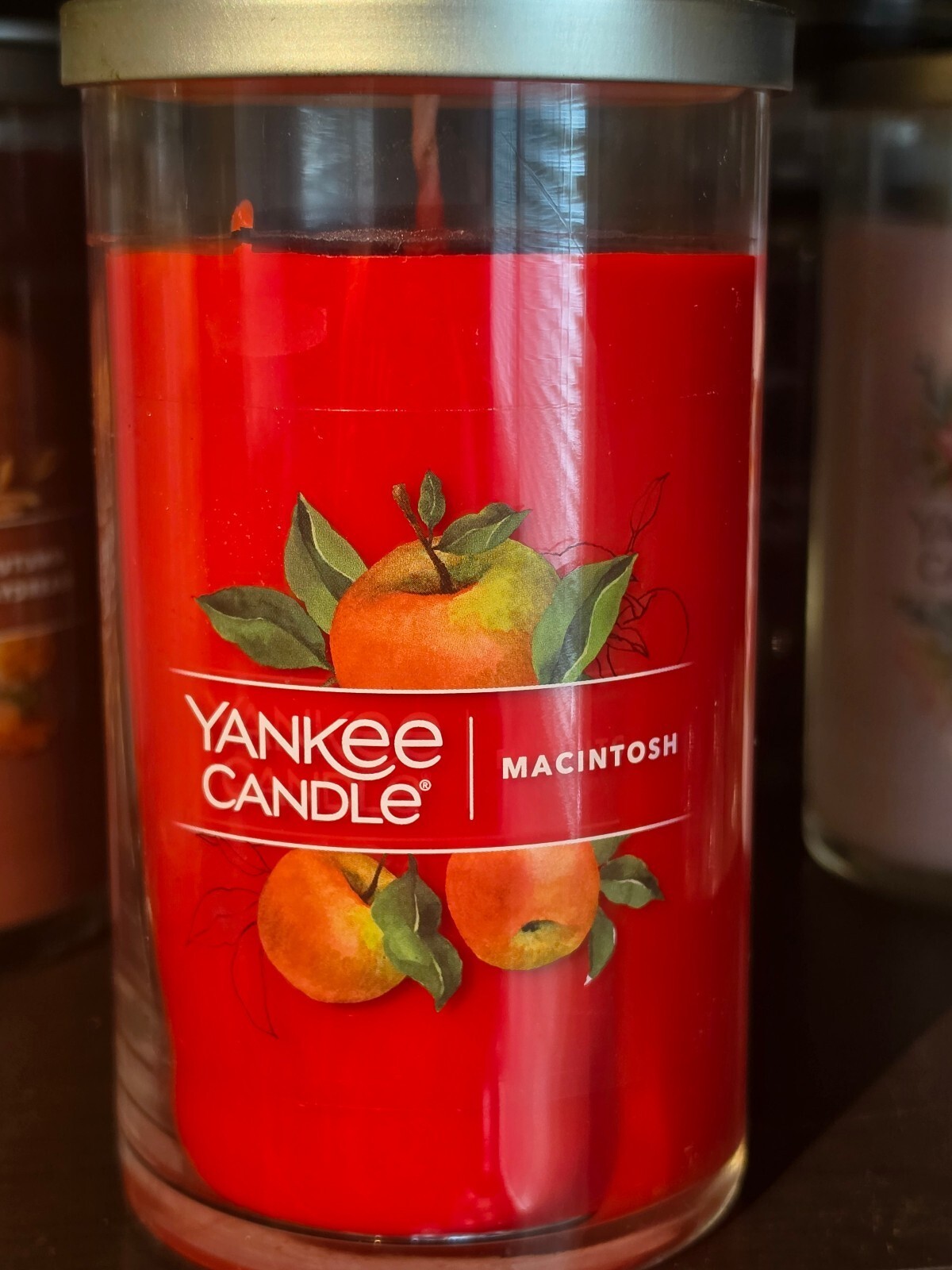Yankee Candle Macintosh 14.25 oz Medium Pillar Red Apple 1632962 New