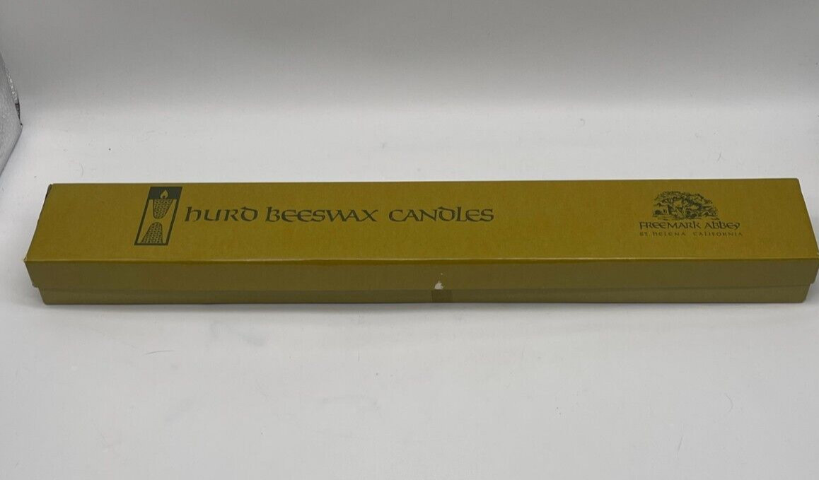 Vintage Hurd Beeswax Candles Taper 16″Multi Color Swirl Freemark Abbey St Helena
