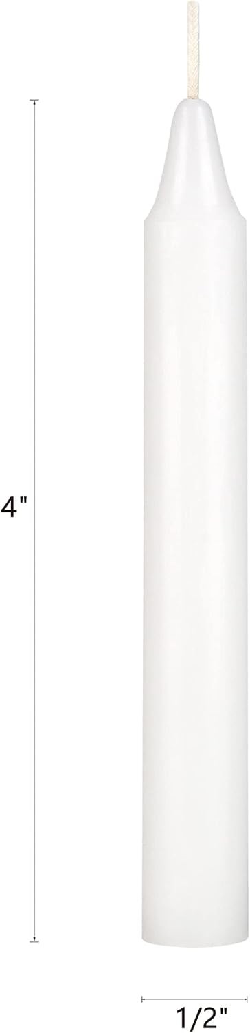 20 PCS White Mini Taper Spell Candles, 4 Inch Tall, 1/2 Inch Diameter, Unscented