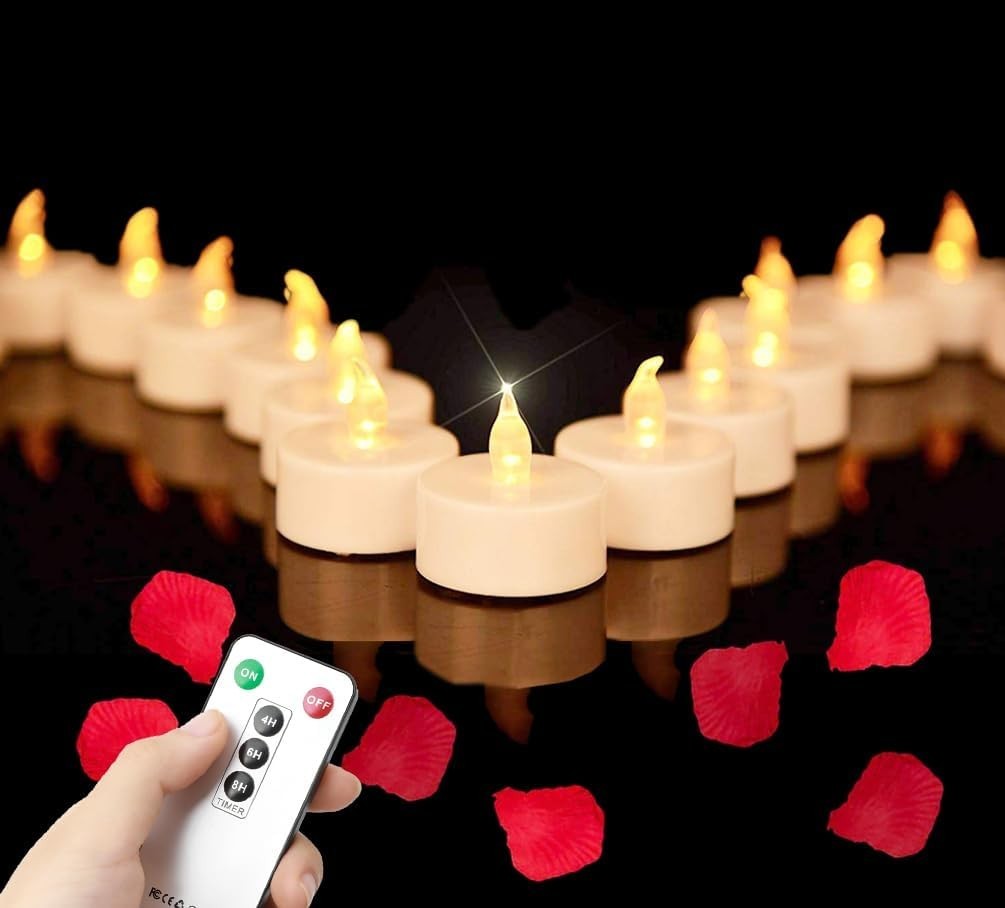 5Pack Flameless LED Tea Light Candles with Remote Control, Realistic and Bright