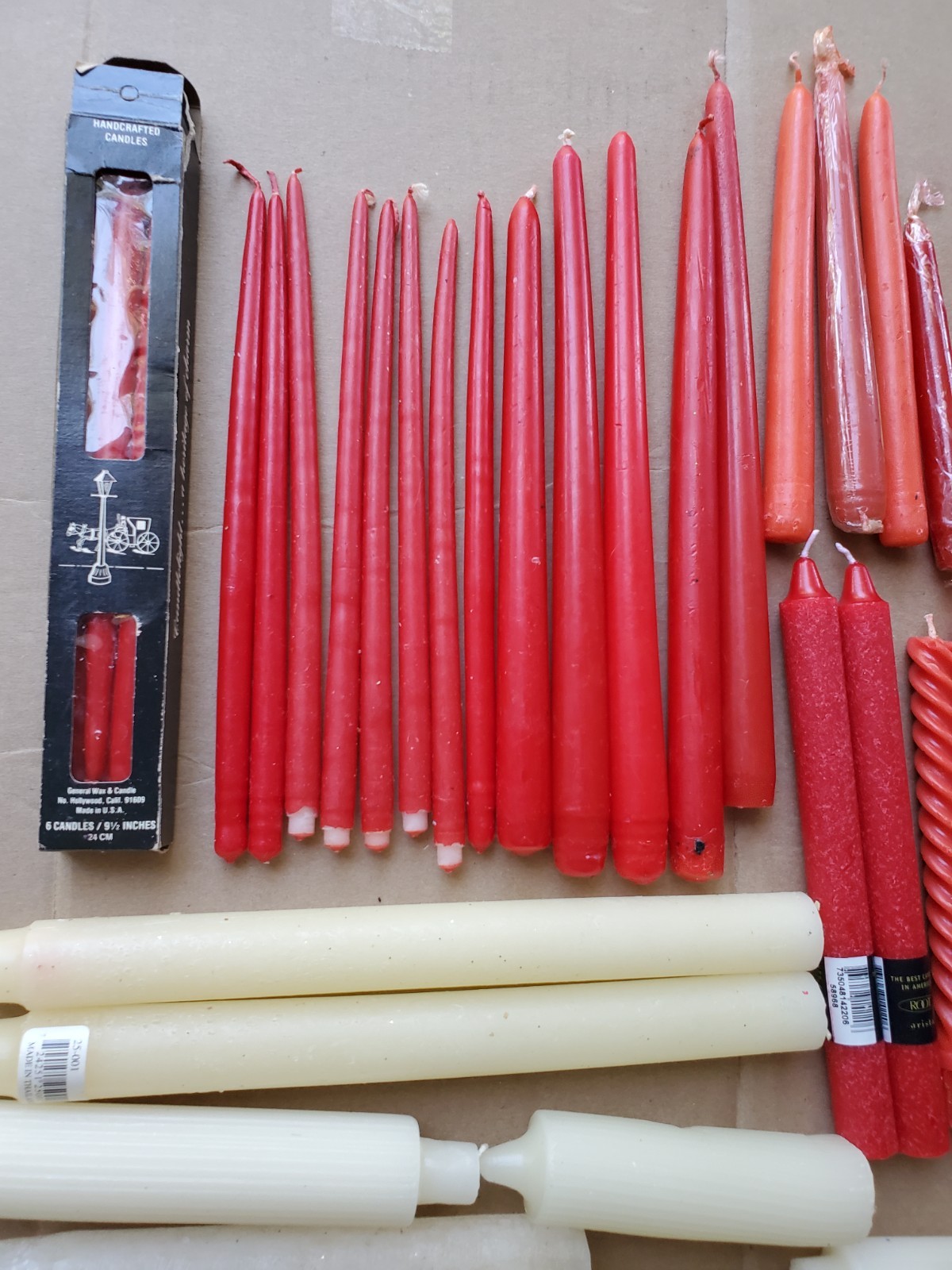 Mixed Lot of 50+ Tapered Candles Various Sizes & Colors