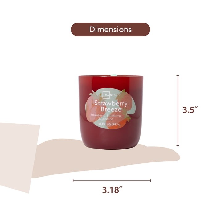 3 Pack Strawberry Scented Glass Candles,1 Wick,7oz Each Free Ship in 2 days…..