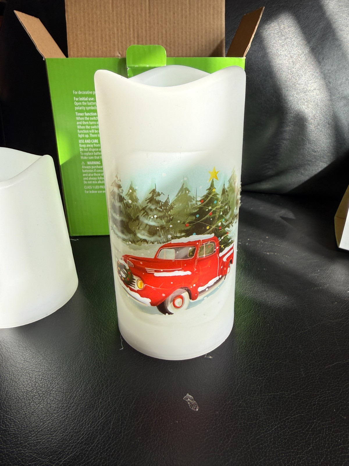 2 Pack Outdoor Indoor Flameless LED Battery Operated Pillar Candles HOLIDAY TIME