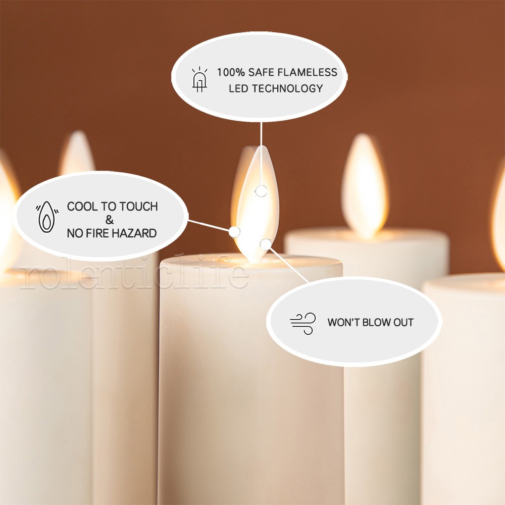 Luminara Ivory Flameless Votive Candles Moving Wick Timer Remote LED Set of 2