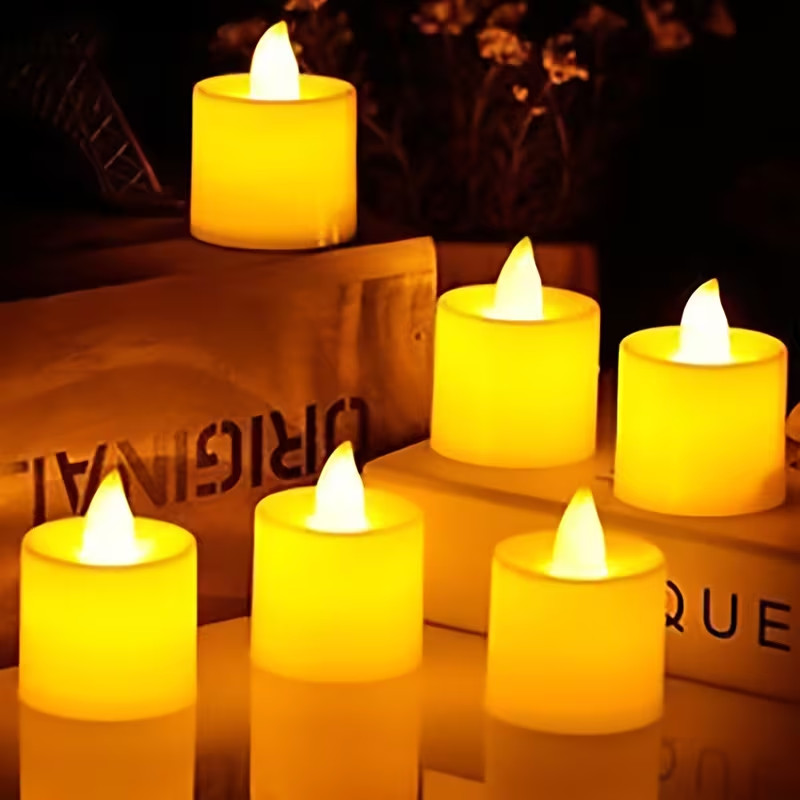 Flameless Ivory Tea Light Candles Timer 50 PCS